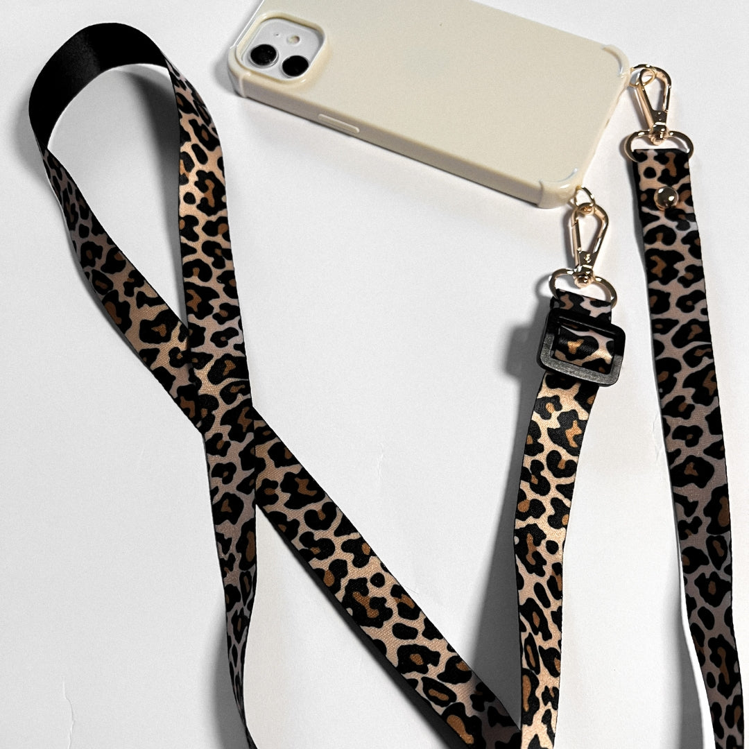 beige iPhone hoesje met koord
