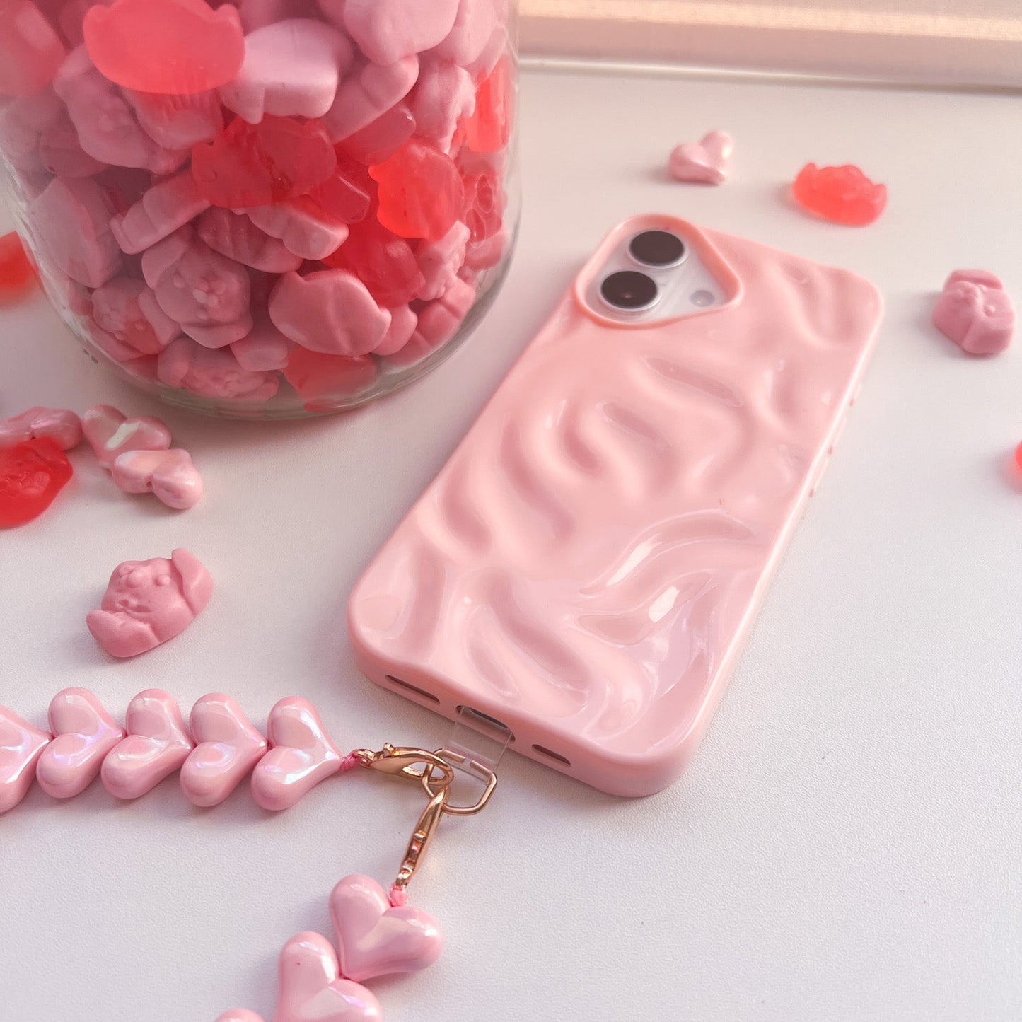 roze wavy hoesje bubbly