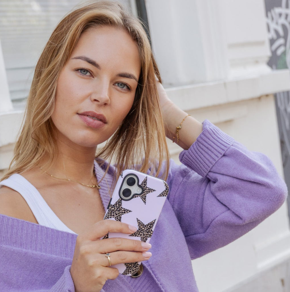 roze hoesje met sterren iPhone