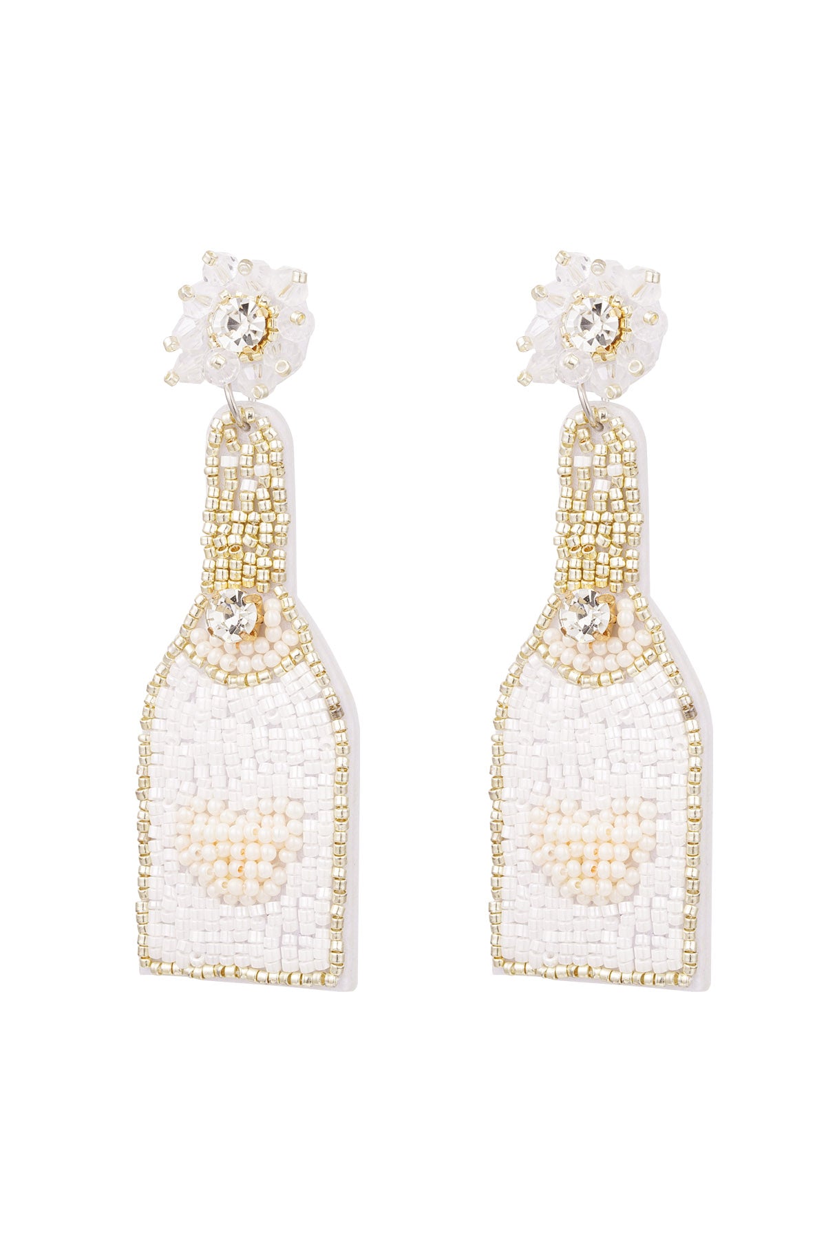 witte glitter oorbellen