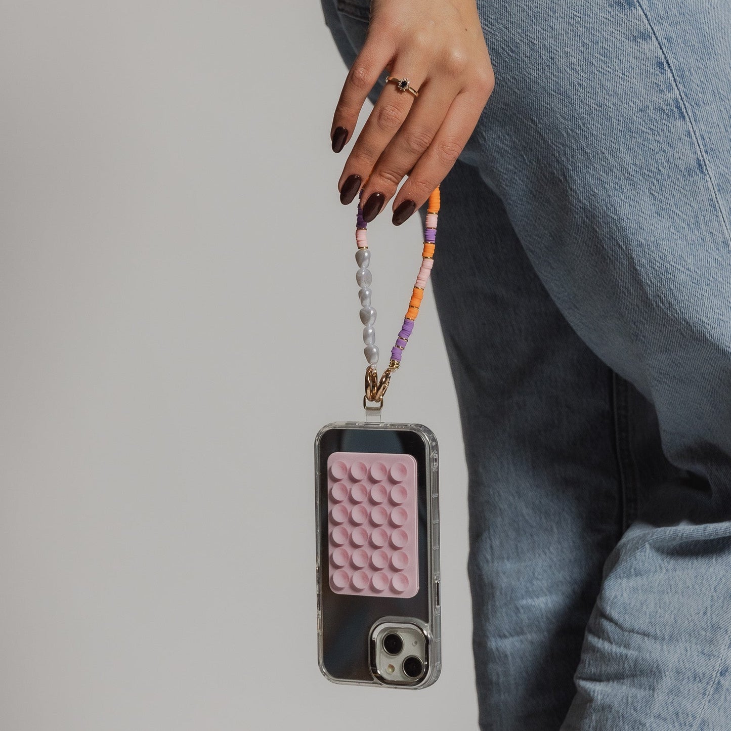 roze zuignap sticker telefoon