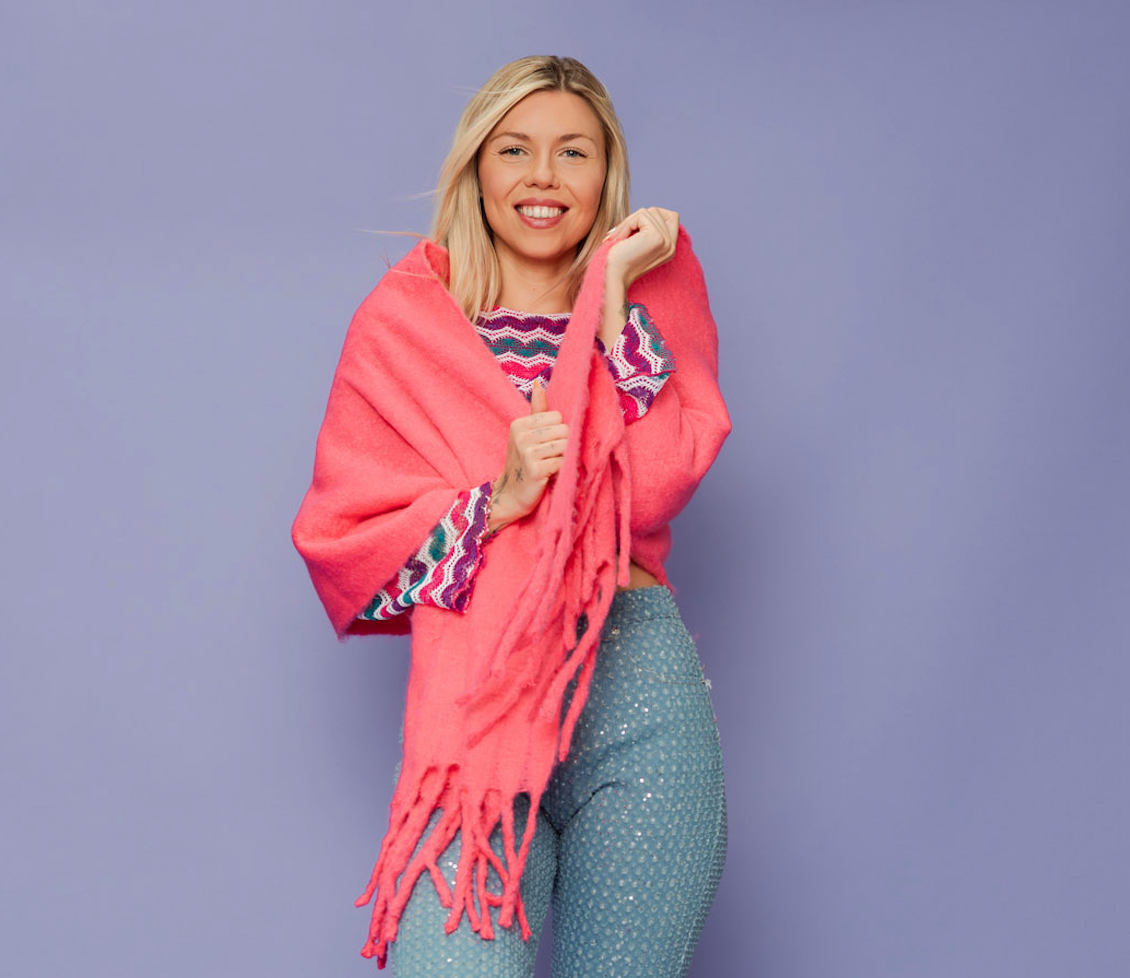 roze dames sjaal