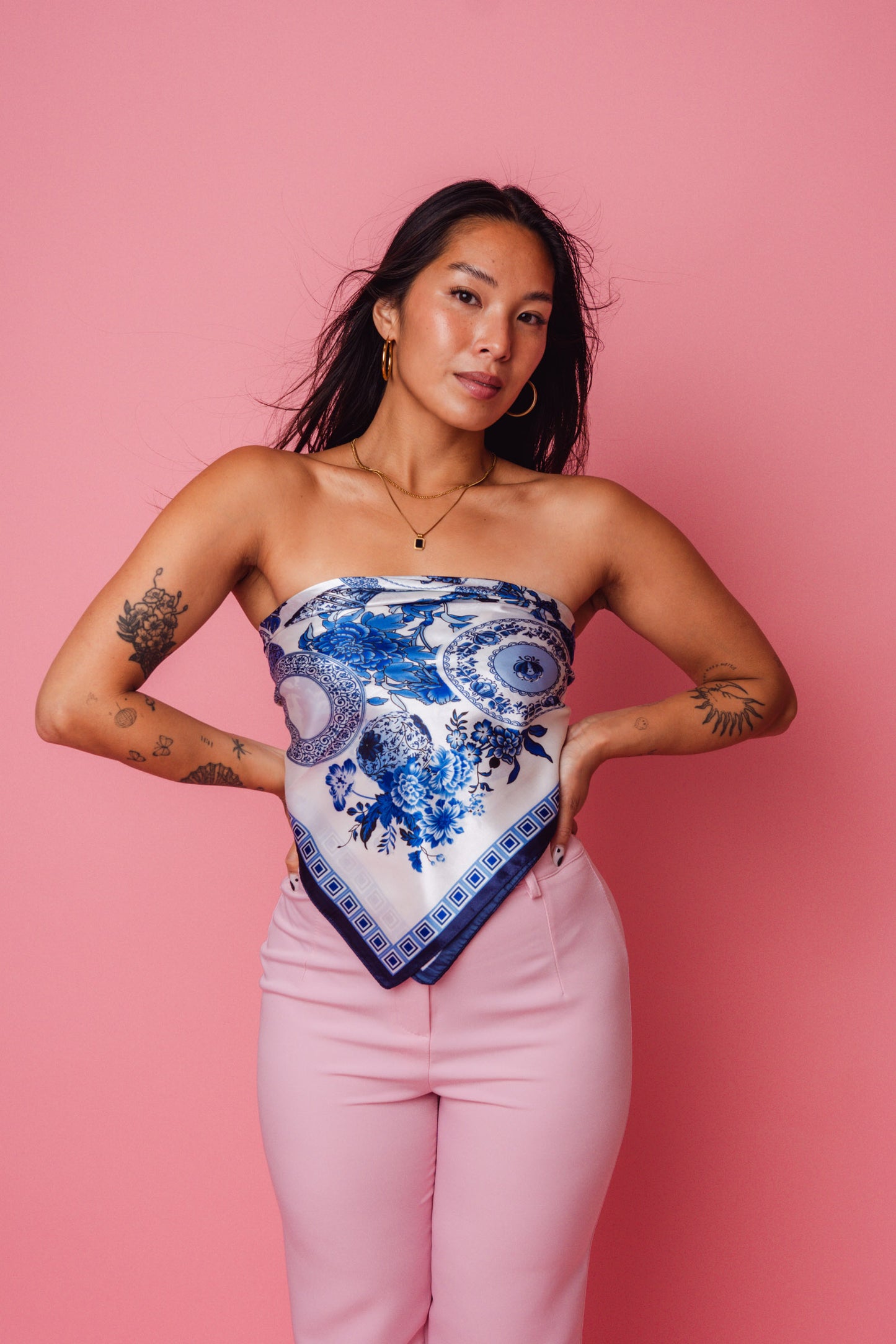 scarf top blue