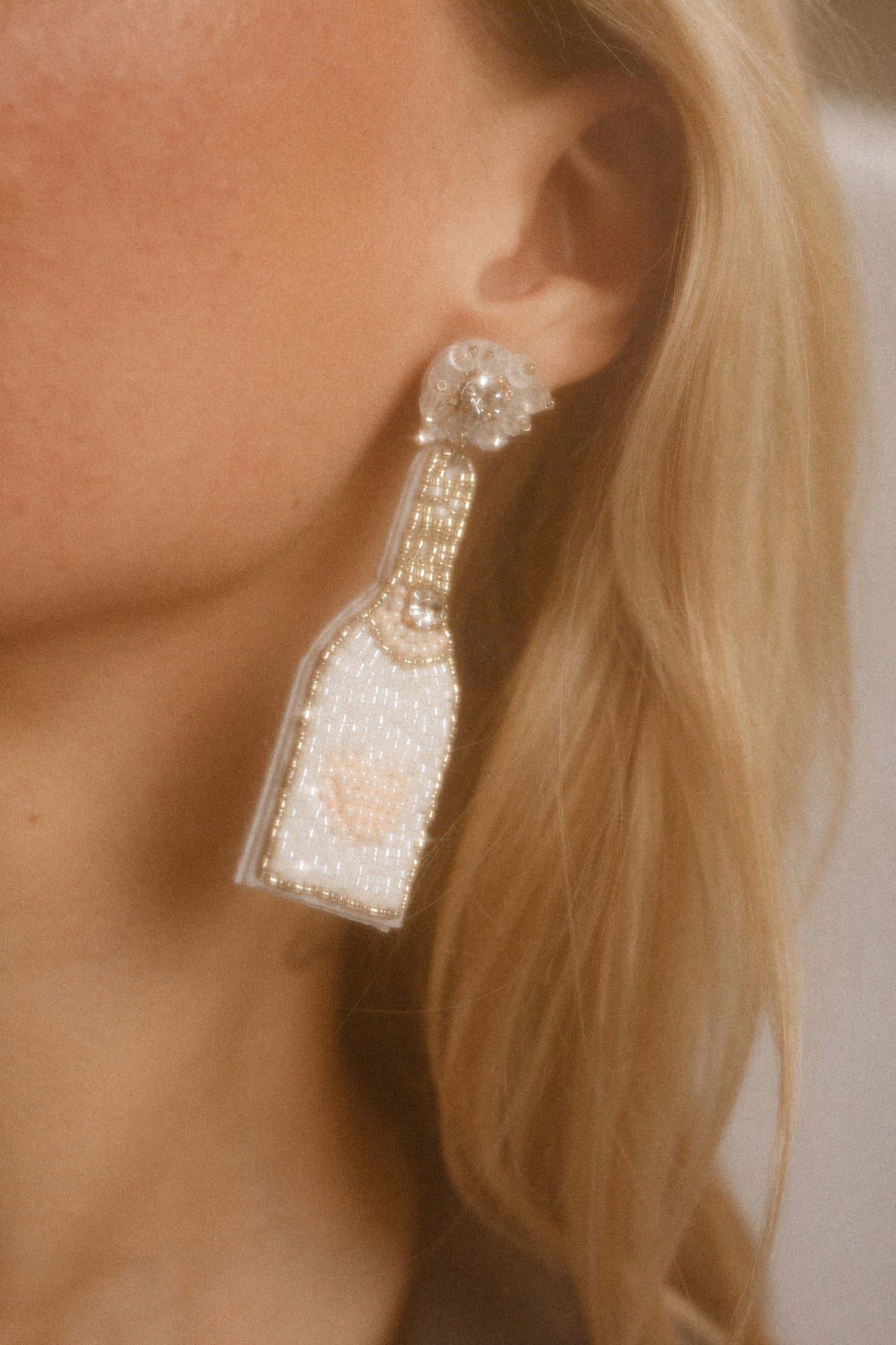 strass oorbellen wit