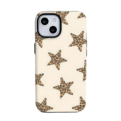 Beige Hoesje met leopard sterren – Sandy Star Case