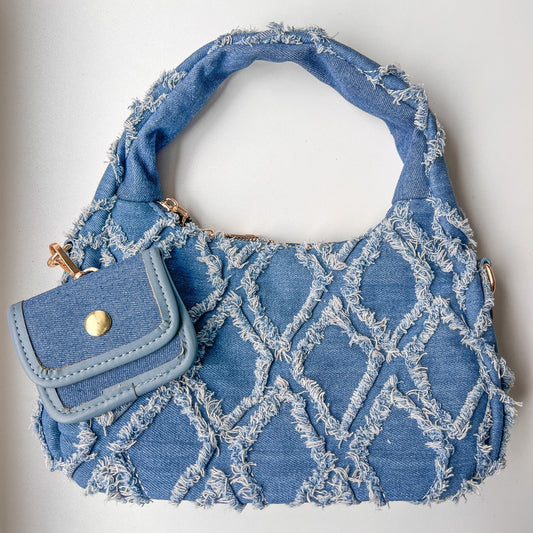 denim tas bag charm