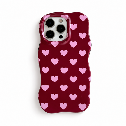 Bruin Hoesje met Roze Hartjes – Chocolate & Pink Hearts 🤎💖