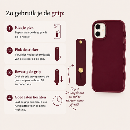 donkerrood hoesje met gri[