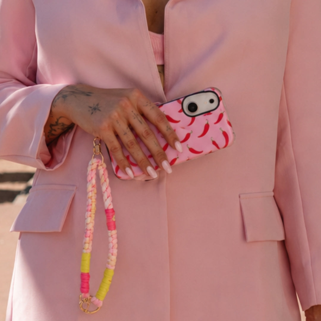 iPhone hoesje roze pepertjes