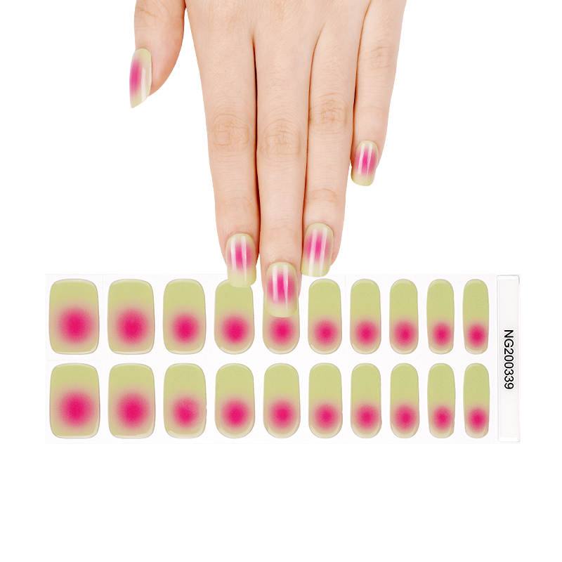 groene roze gel lak nagelstickers