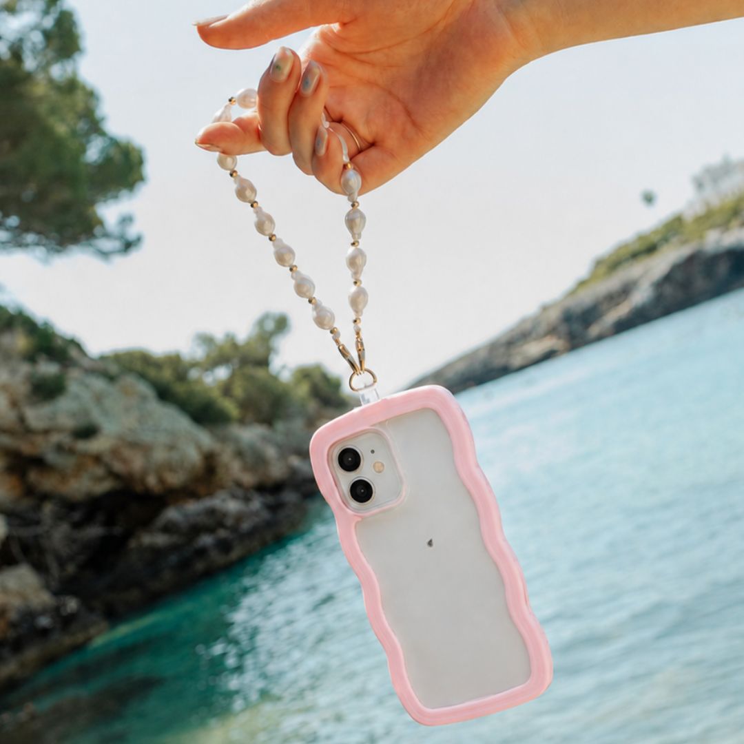 Roze Wavy Hoesje – Bubbly golvend design met glansfinish