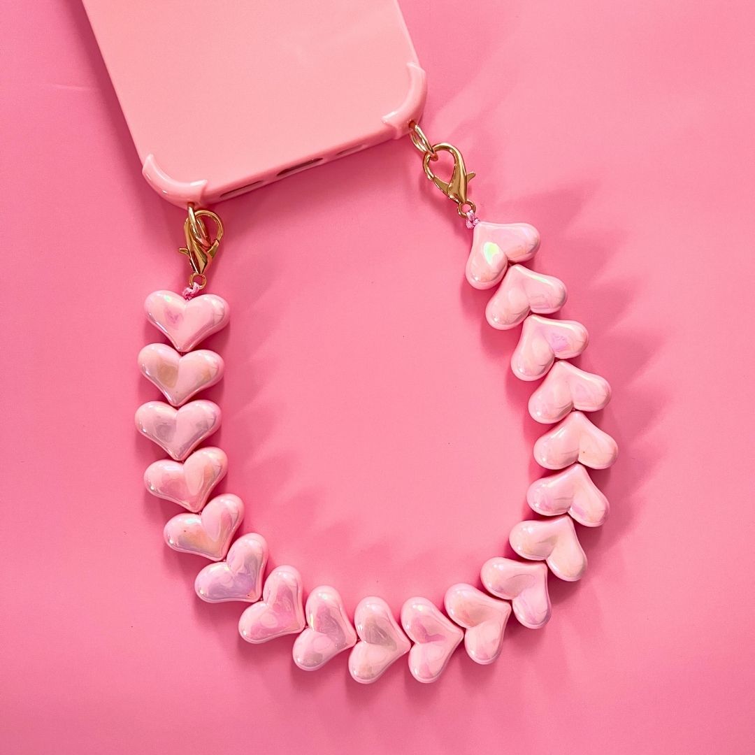 roze telefoonkoord hartjes