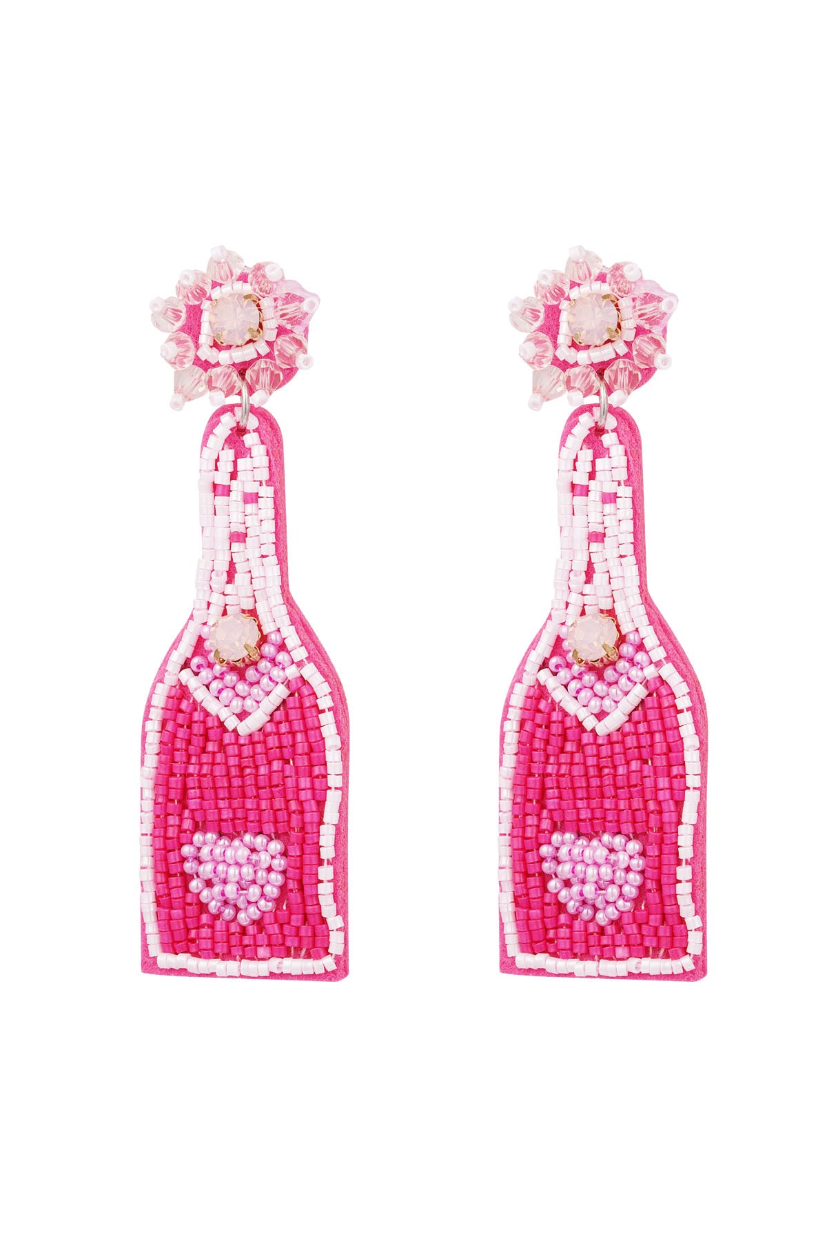 party oorbellen glitter roze