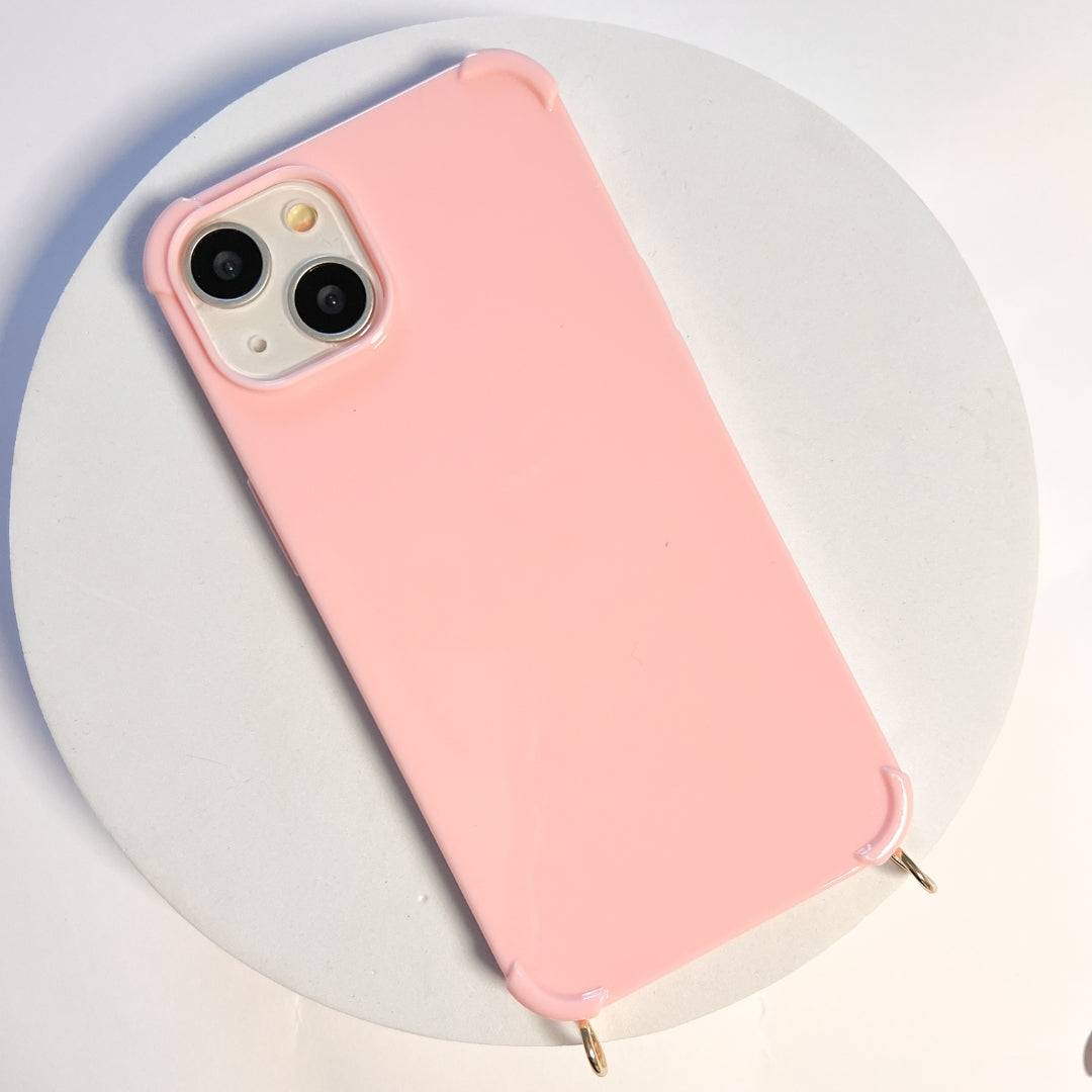 roze iPhone hoesje met ketting