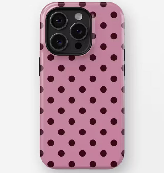 roze iPhone hoesje met stippen