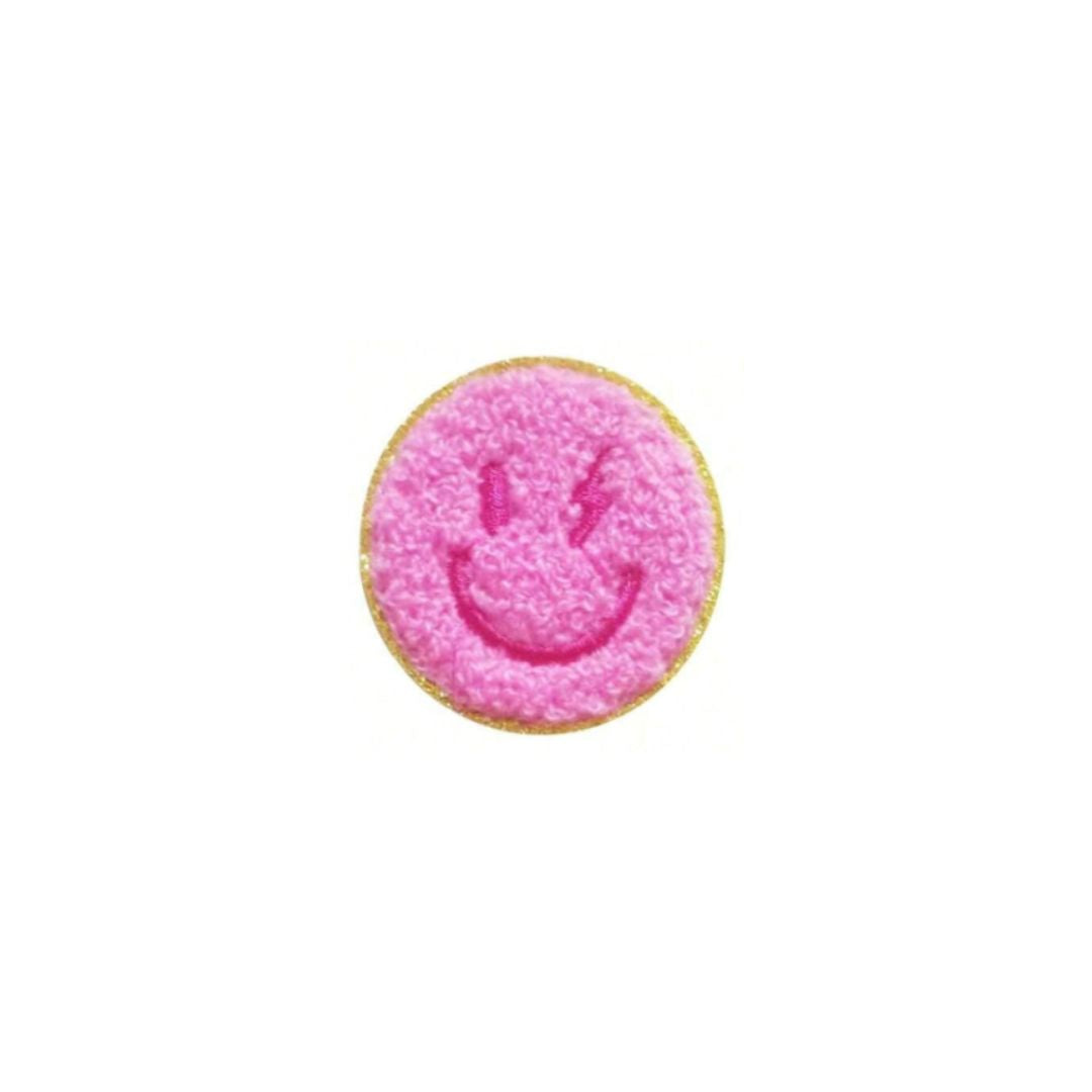 Roze Smiley Patch – kies jouw smiley - Instant good vibes voor je telefoon