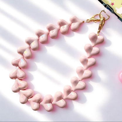 💖 TikTok fave: Pink Hearts Cord - Roze Telefoonkoord met Hartjes