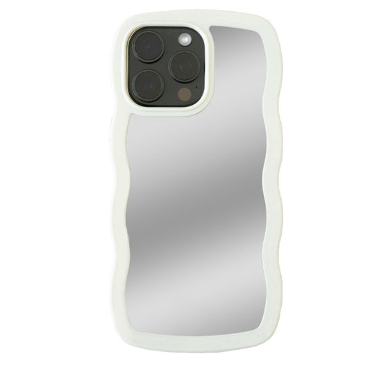 wavy mirror case creme beige