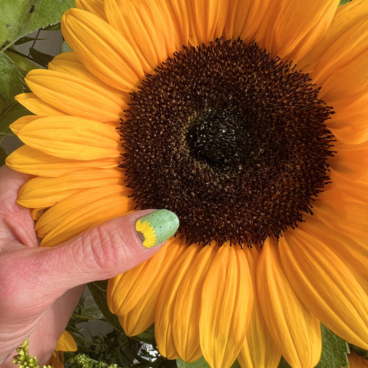 zonnebloem print nagelstickers